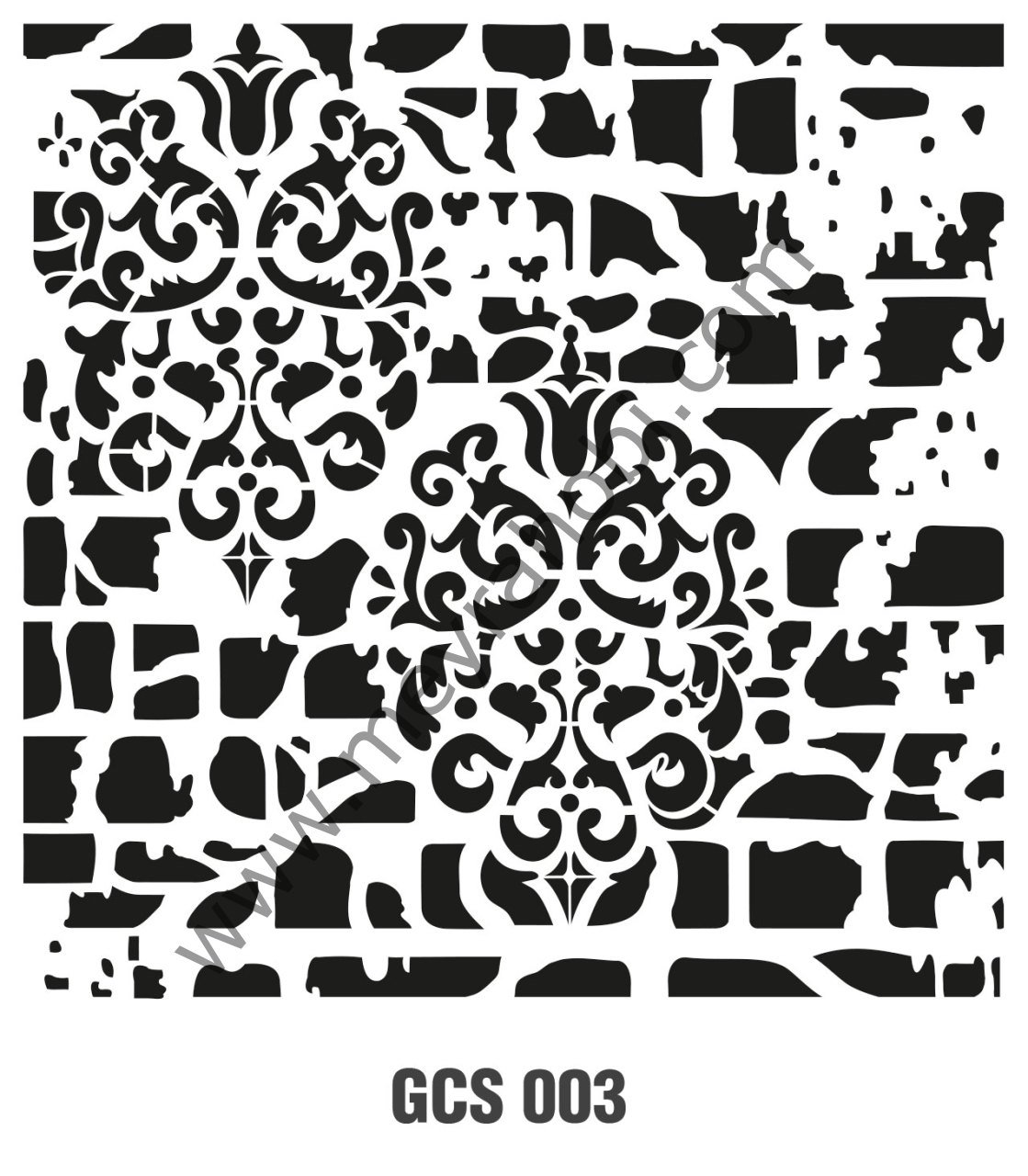 GCS003 Grunge Serisi Duvar Stencil 45*45 cm