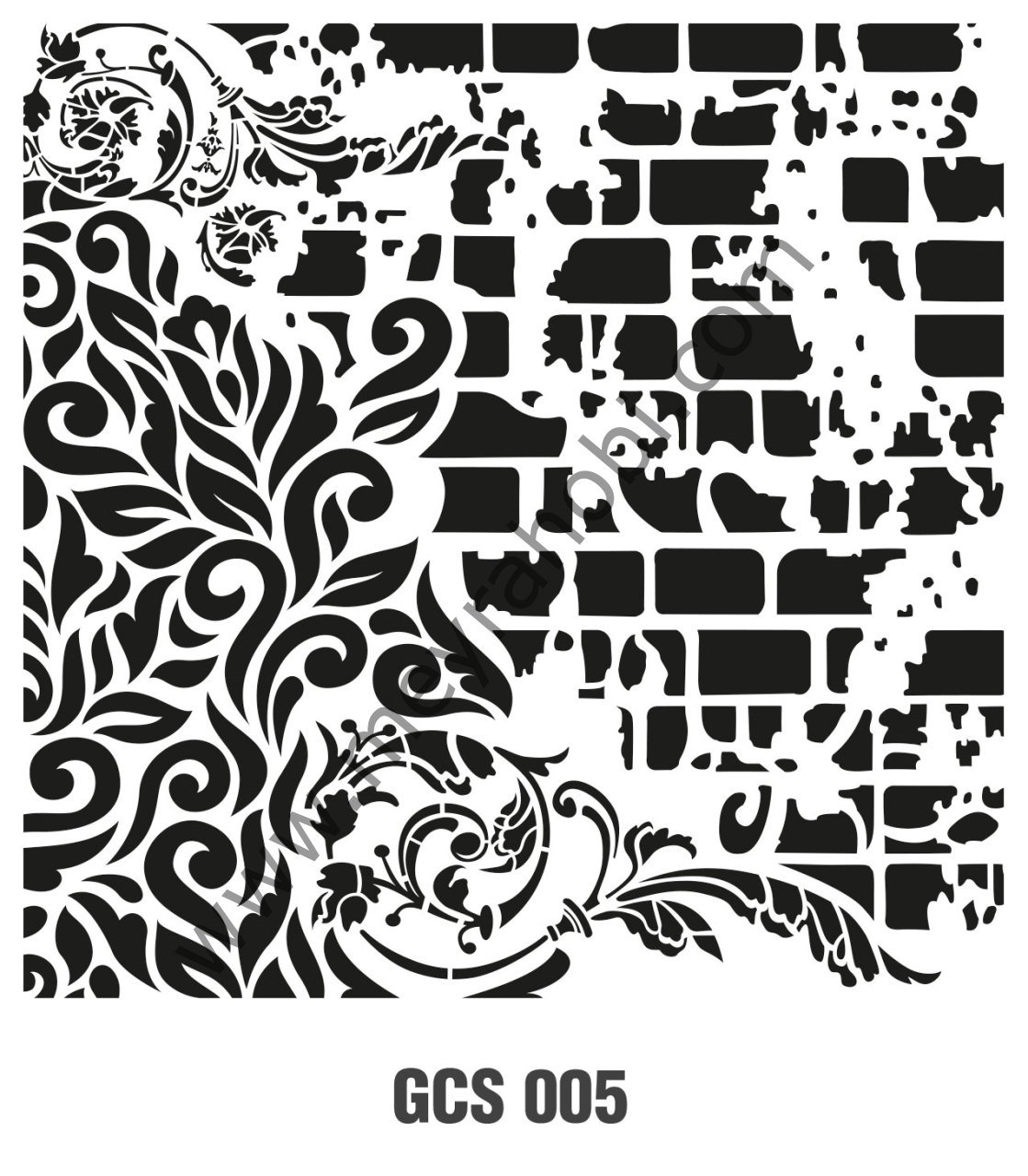 GCS005 Grunge Serisi Duvar Stencil 45*45 cm