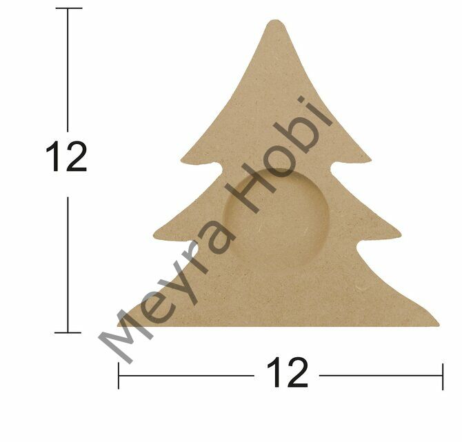 Mdf Çam T-Light Mumluk MD-M02