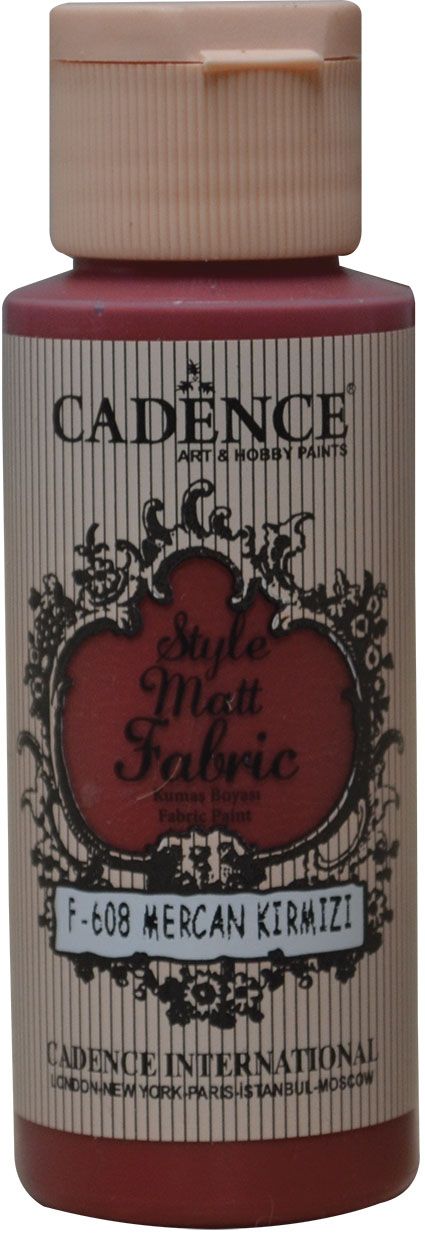 F608 Mercan Kırmızı Style Matt Fabric Kumaş Boyası 59 ml