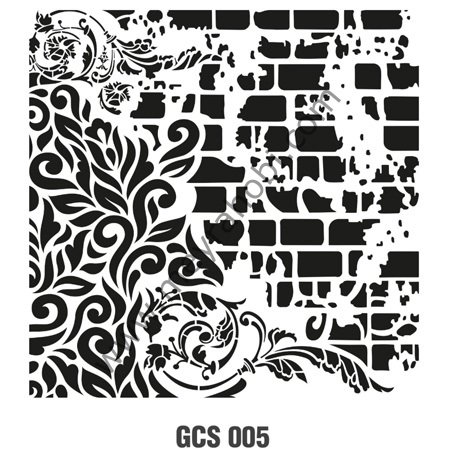 GCSS005 Grunge Serisi Stencil 25*25 cm