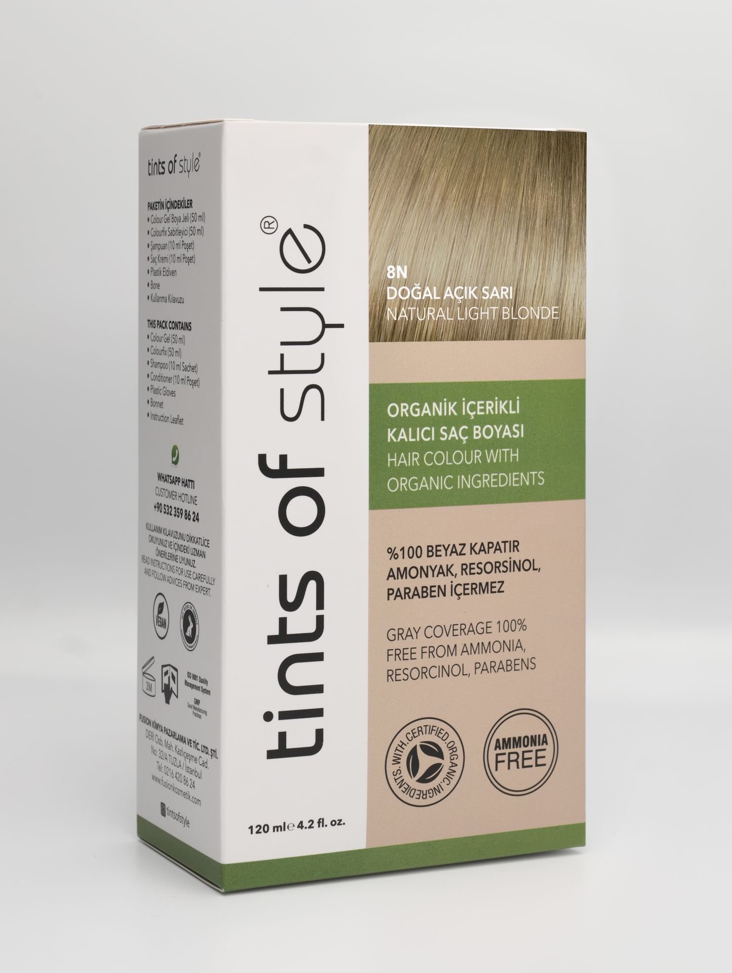 Tints of Style 8N Açık Sarı Organik Saç Boyası