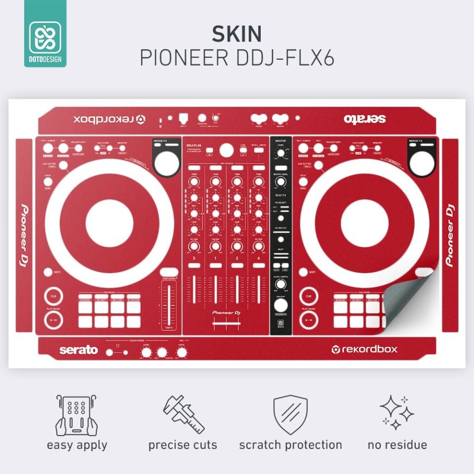 Skin DDJ-FLX6 | FULL COLORS Aurora Red
