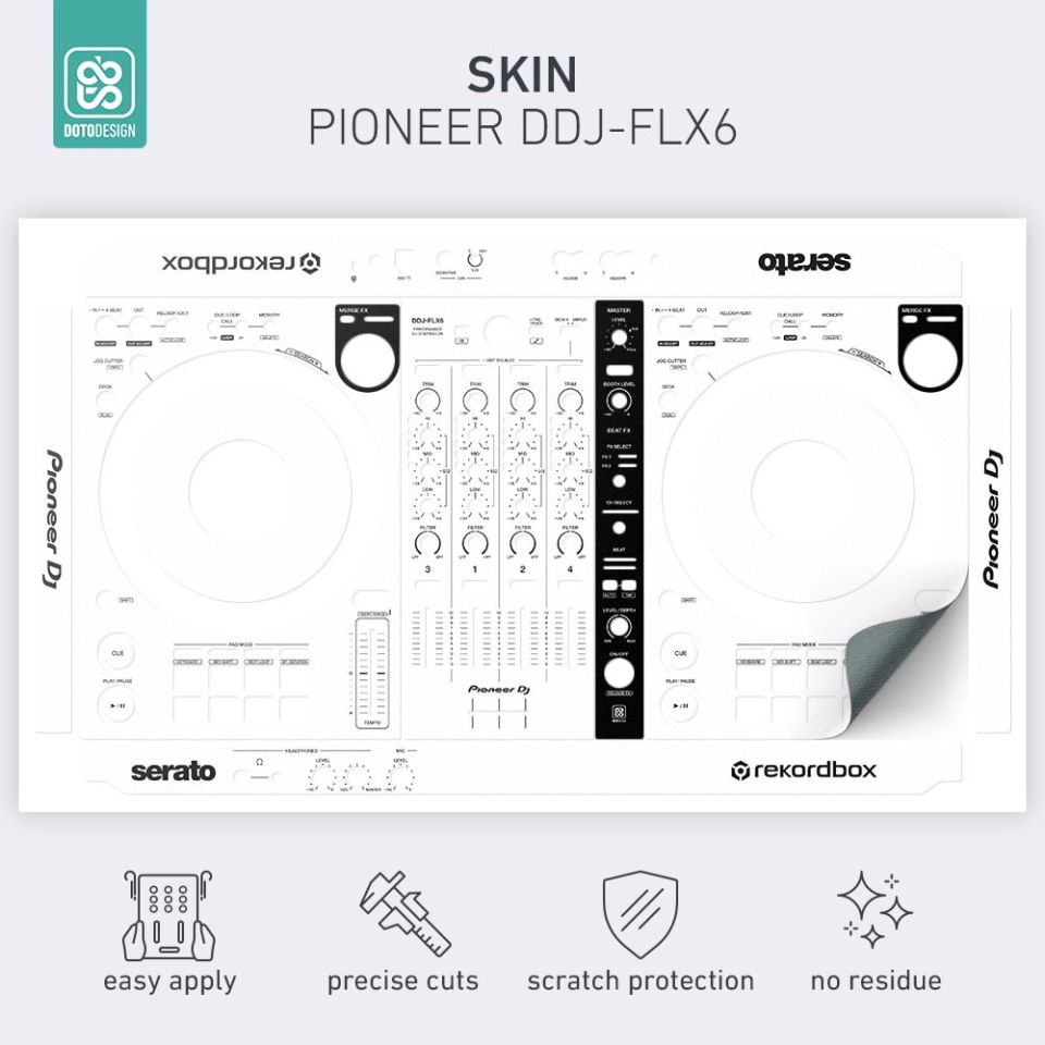 Skin DDJ-FLX6 | FULL COLORS White