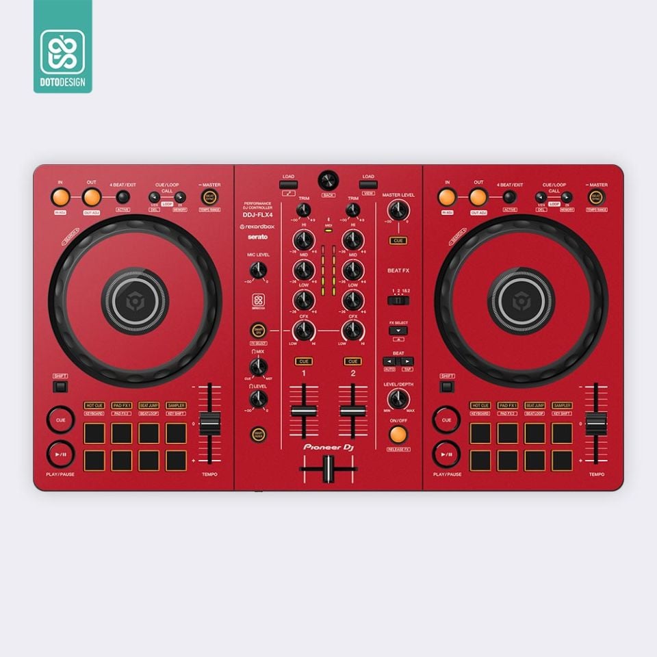Skin DDJ-FLX4 | FULL COLORS Aurora Red