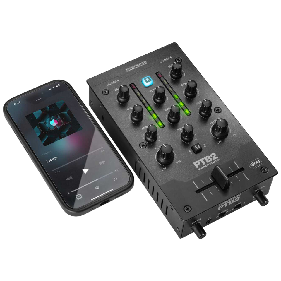 PTB2 | Mobil 2+1 Channel DJ Mixer w/DVS & Bluetooth