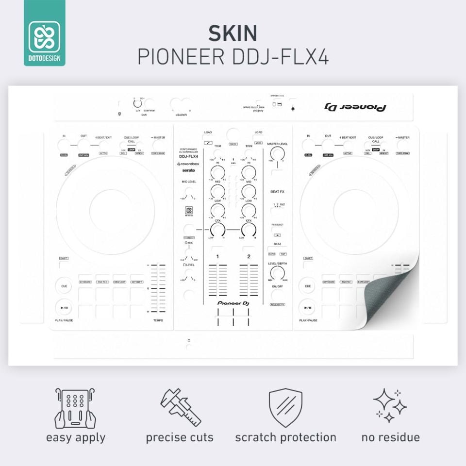 Skin DDJ-FLX4 | FULL COLORS White