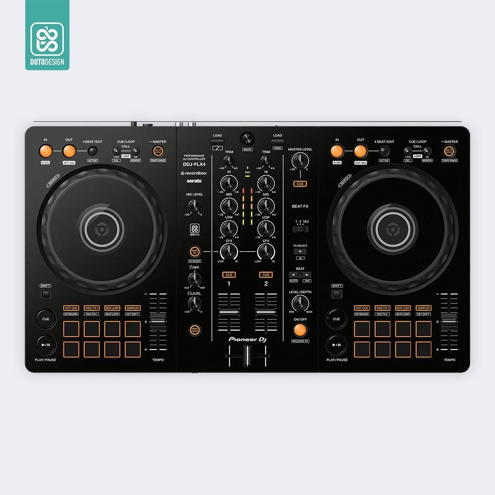 Skin DDJ-FLX4 | FULL COLORS Black