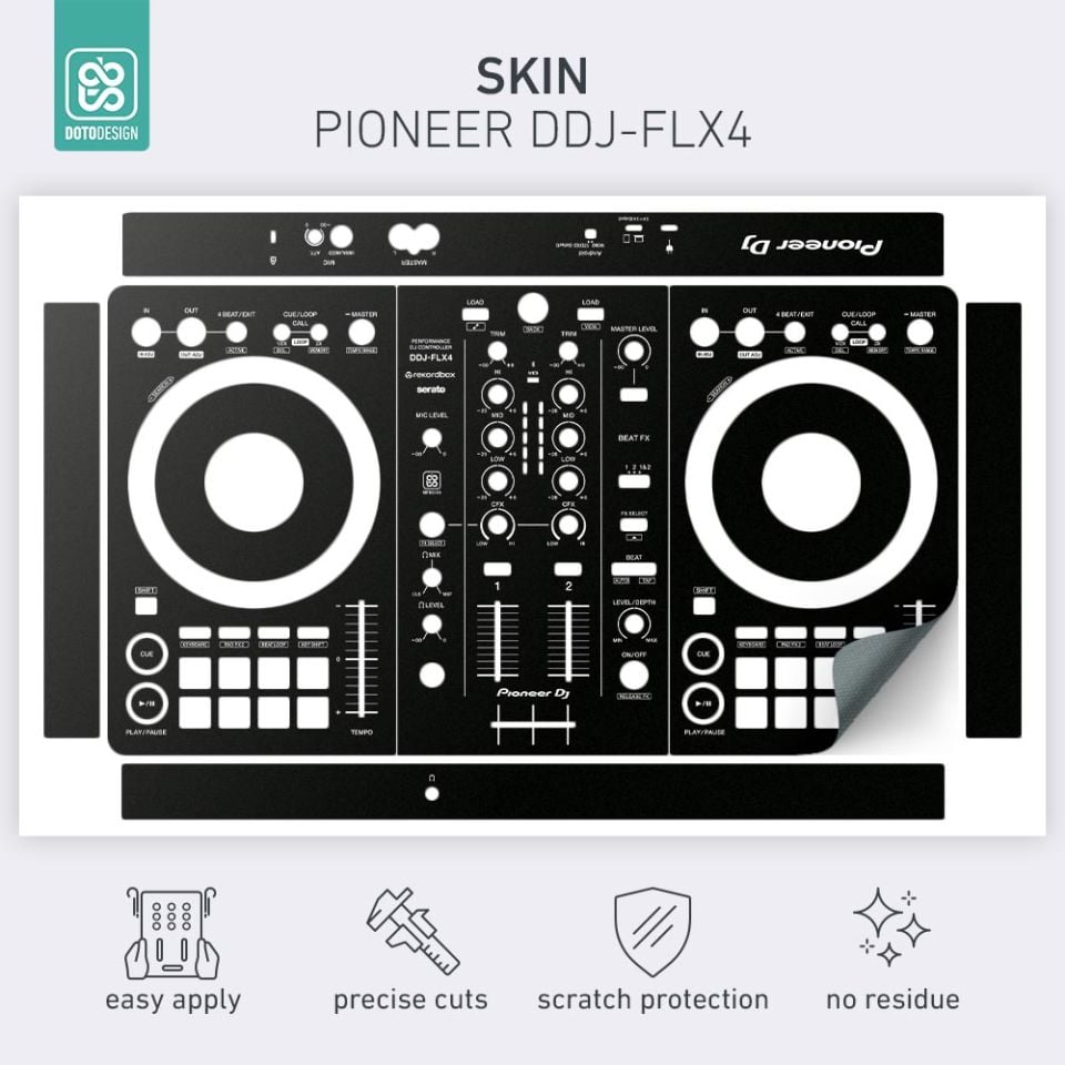 Skin DDJ-FLX4 | FULL COLORS Black