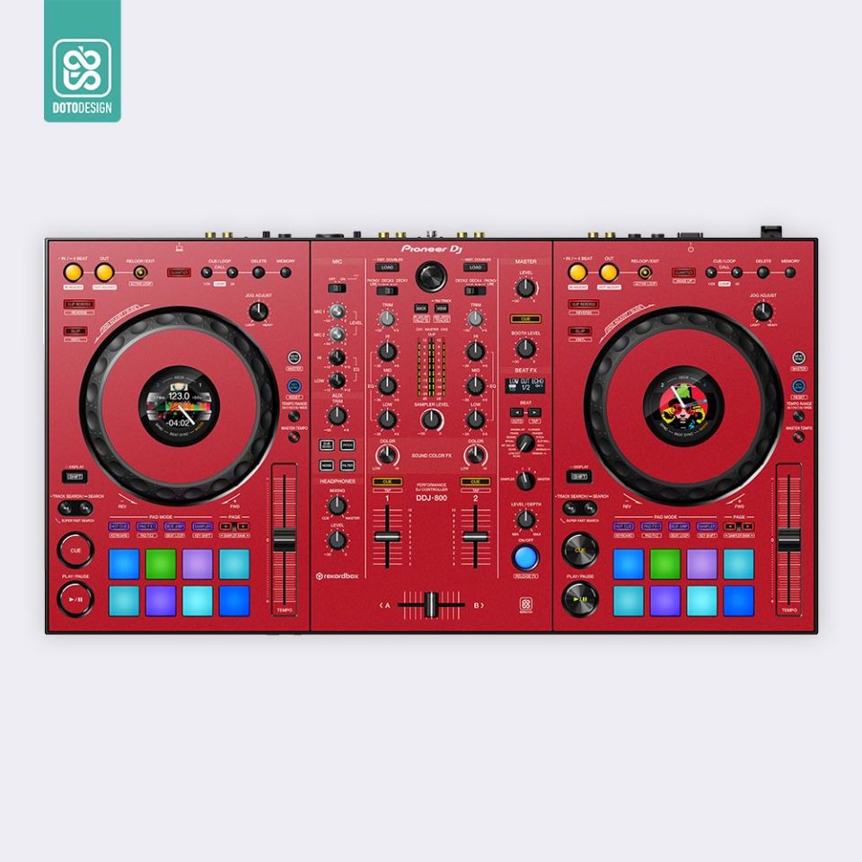 Skin DDJ-800 | FULL COLORS Aurora Red