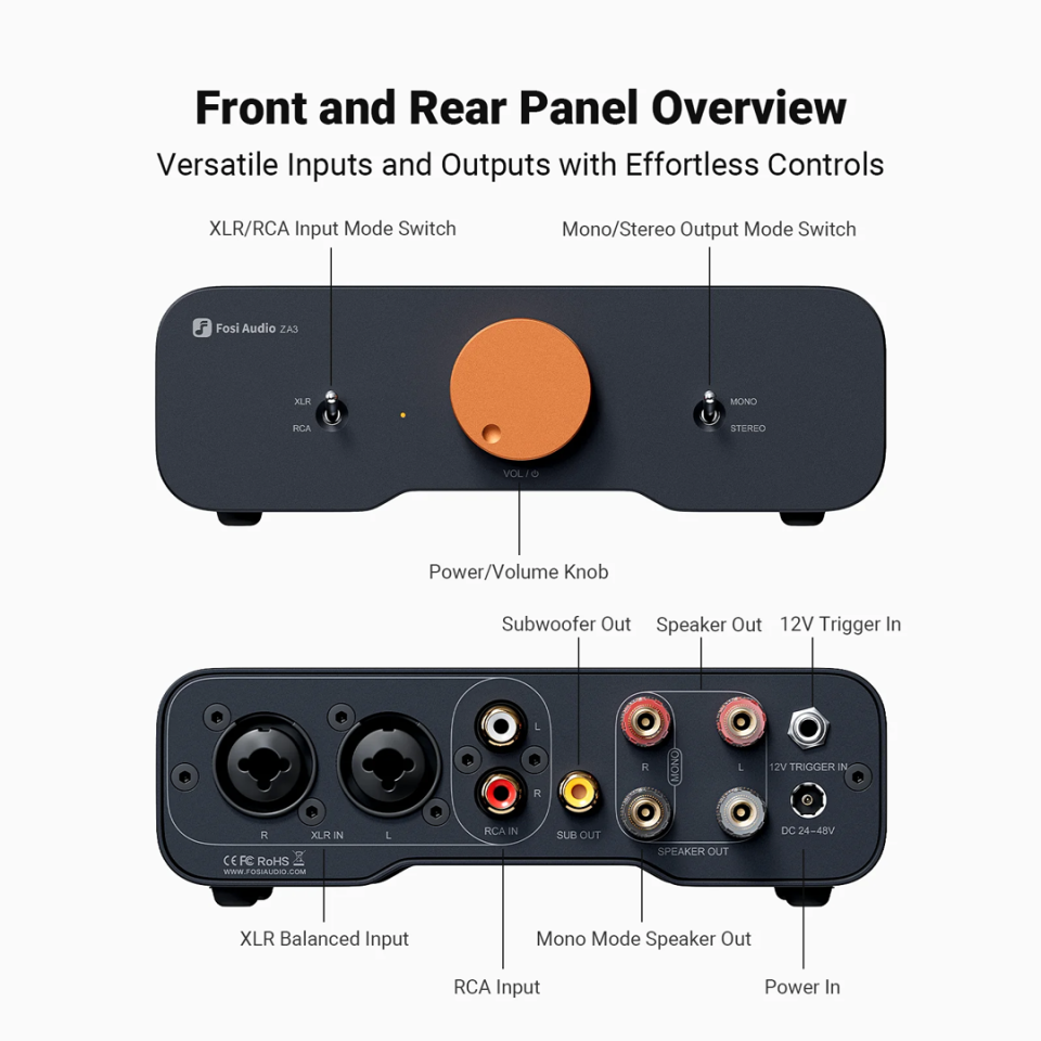 ZA3-48V Balanced Stereo Amplifier