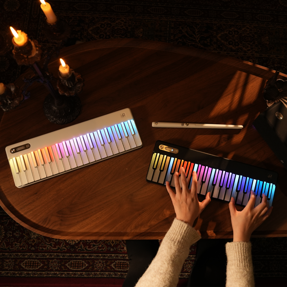 PartyKeys Keyboard - Light-Guided MIDI Piano Keyboard | Black