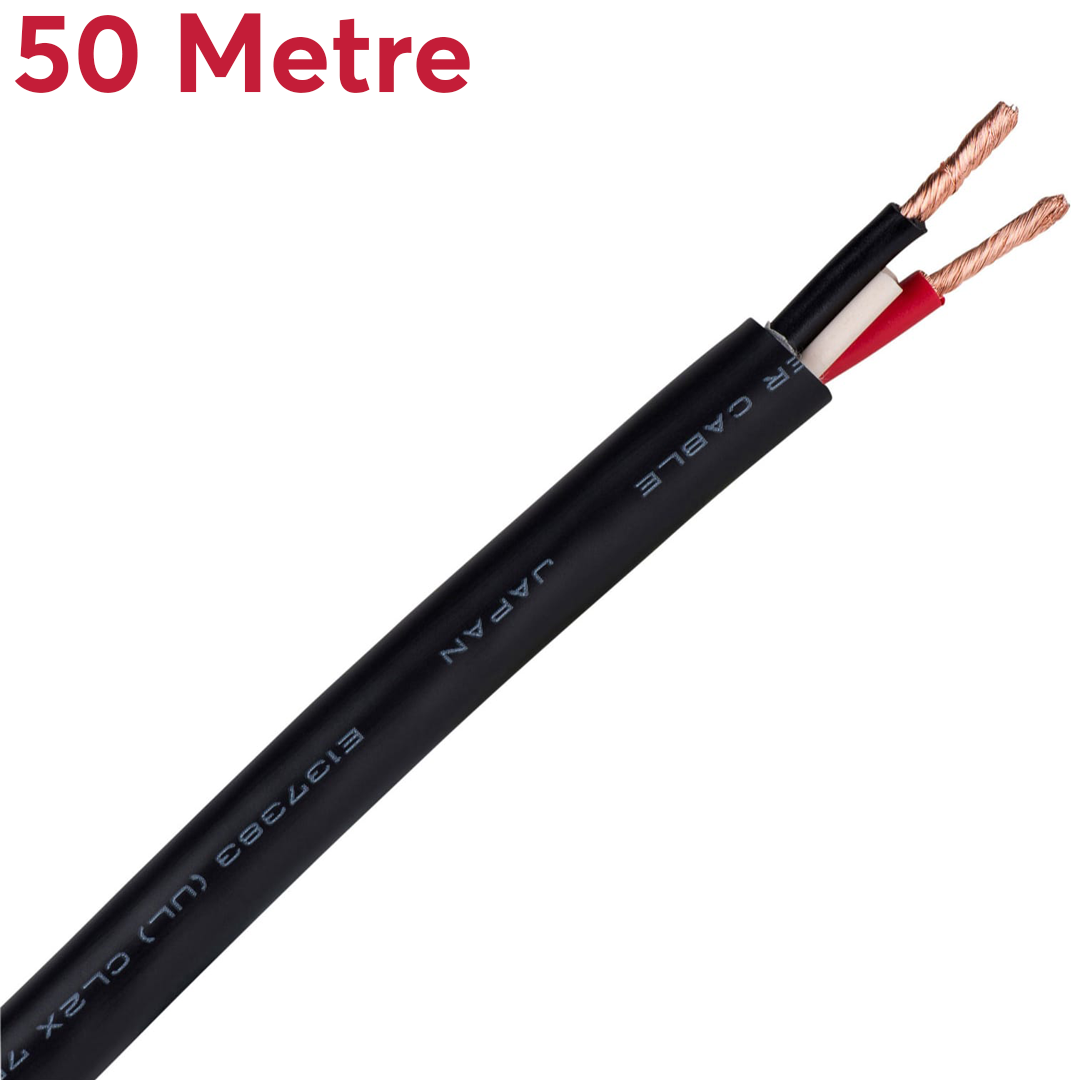 3103-00 High Definition Professional Hi-Fi Speaker Cable, 2x 4,0 mm² | Black 50mt