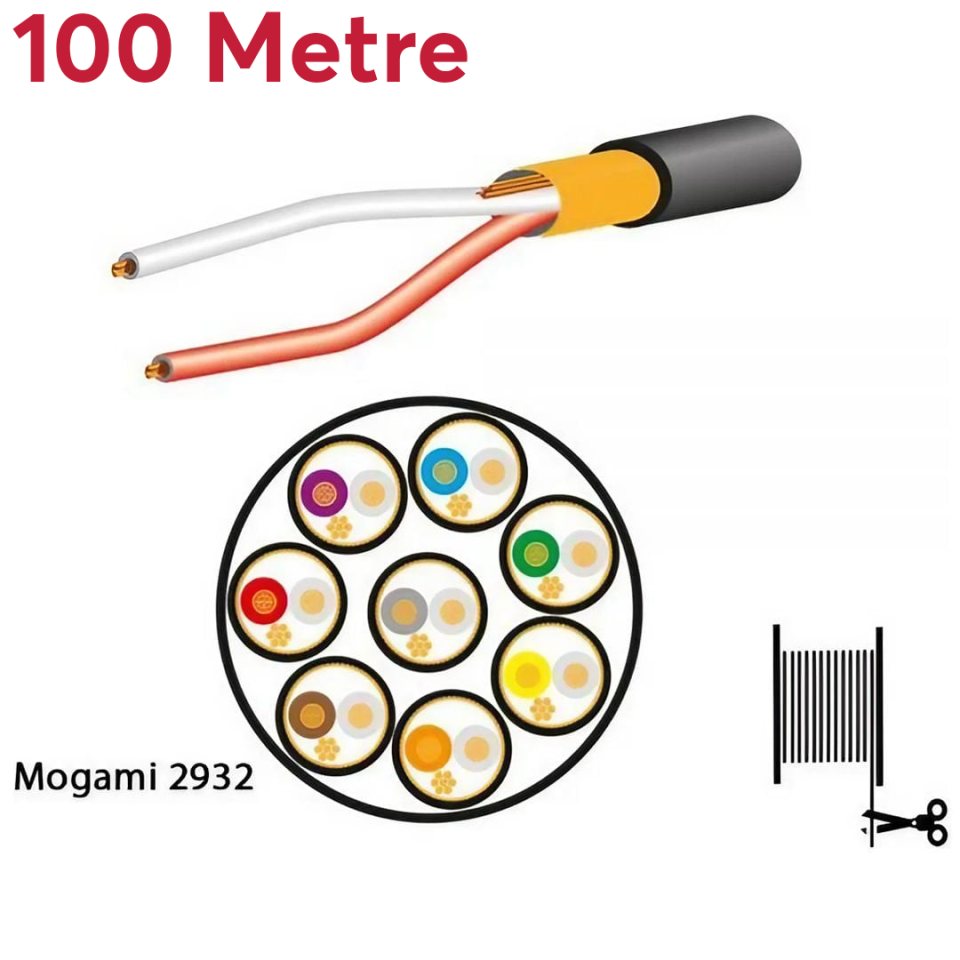 2932-00 Multicore Cable, 8-channels | Black 100mt