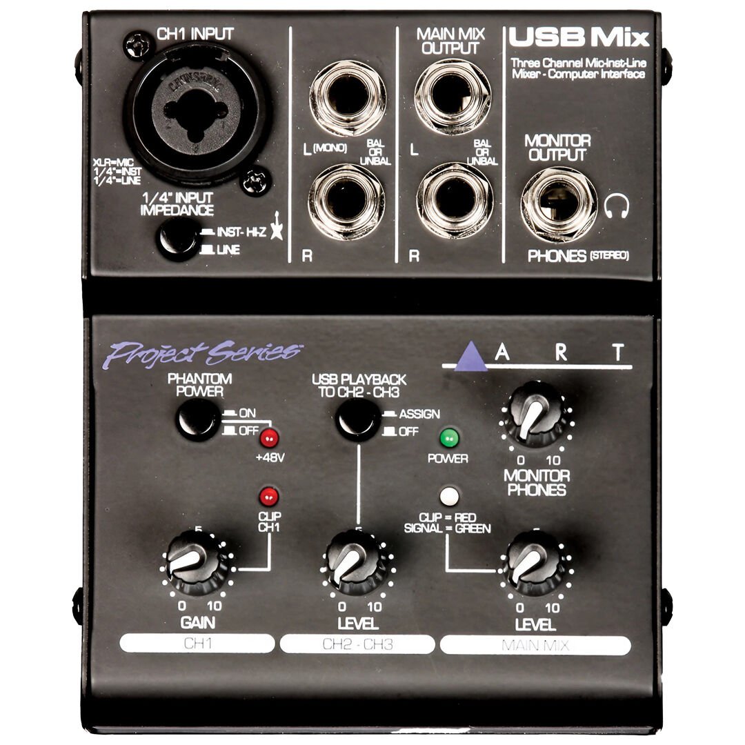 ART USB Mix | 3 Kanallı Mini Mikser ve USB Ses Kartı