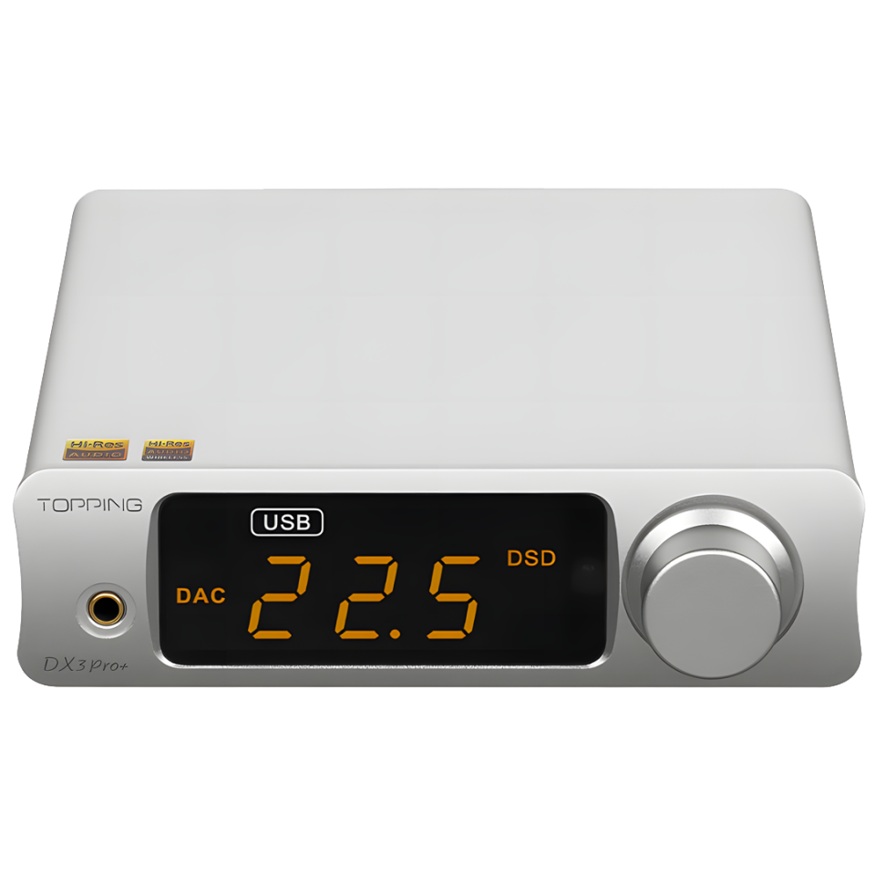 DX3 Pro+ ES9038Q2M Desktop DAC & Headphone Amplifier | Silver