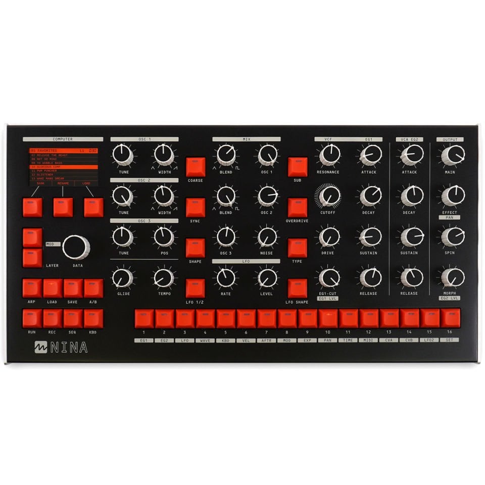 Nina | 12-Voice Analog Polyphonic Multitimbral Synthesizer w/Motorized Controls