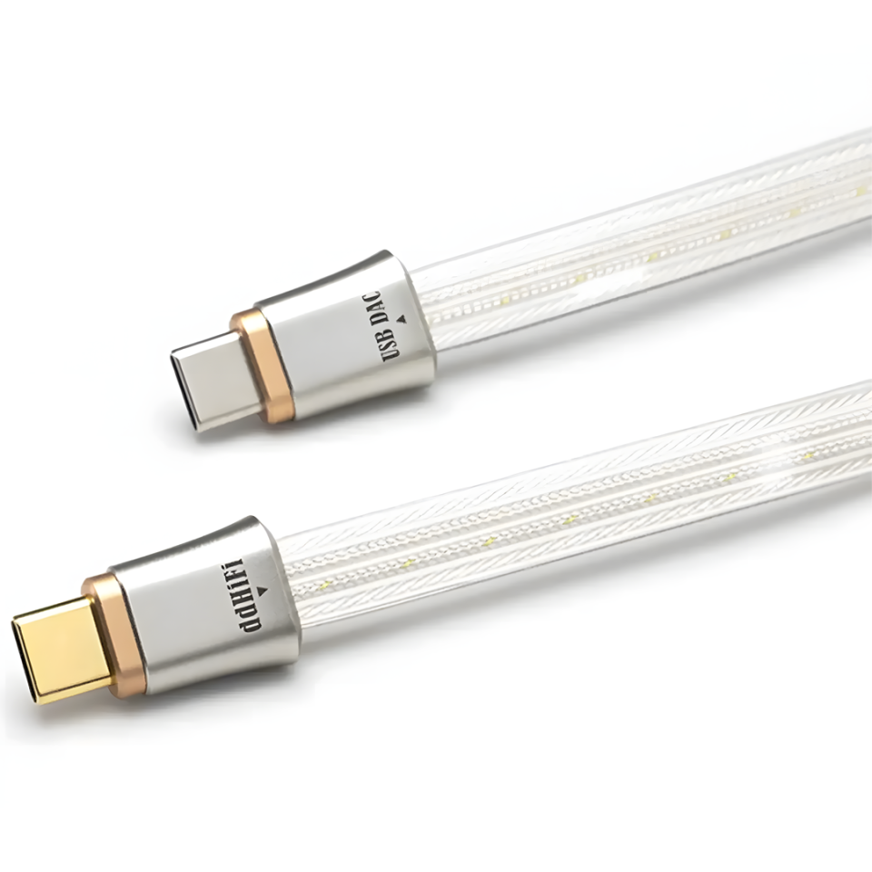 TC19CC | Üst Düzey Saf Gümüş Dijital Sinyal Kablosu | USB-C to USB-C OTG Kablo - 10cm
