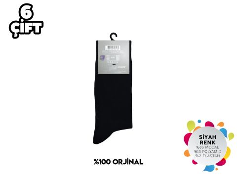 Pierre Cardin 932-Siyah Erkek Modal Çorap 6'lı