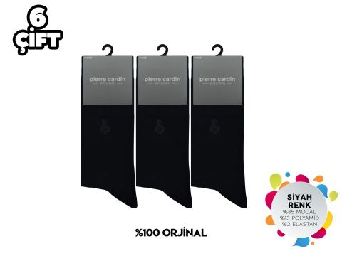 Pierre Cardin 934-Siyah Erkek Modal Çorap 6'lı