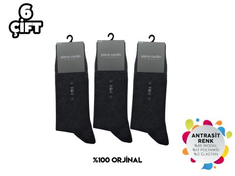 Pierre Cardin 936-Antrasit Erkek Modal Çorap 6'lı