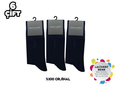 Pierre Cardin 936-Lacivert Erkek Modal Çorap 6'lı
