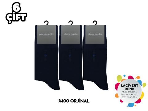Pierre Cardin 936-Lacivert Erkek Modal Çorap 6'lı