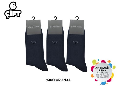 Pierre Cardin 931-Antrasit Erkek Modal Çorap 6'lı