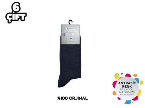 Pierre Cardin 932-Antrasit Erkek Modal Çorap 6'lı