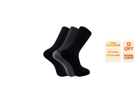 Pola 4050-28 Yazlık Erkek Modal Çorap 12'li