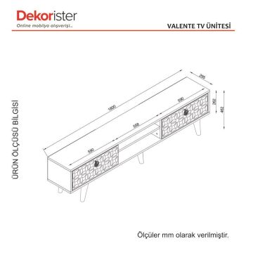 Dekorister Exclusive Valente Tv Sehpası Ceviz-Sardunya