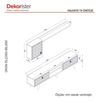 Dekorister Exclusive Valente Tv Ünitesi Ceviz-Sardunya