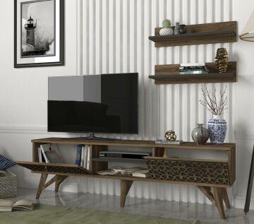 Dekorister Exclusive Fina Tv Ünitesi Ceviz - Antrasit