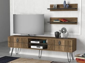 Dekorister Exclusive Rialto Demir Ayaklı Tv Ünitesi Ceviz