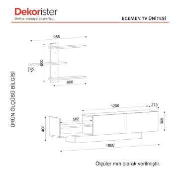 Dekorister Egemen Tv Ünitesi Beyaz