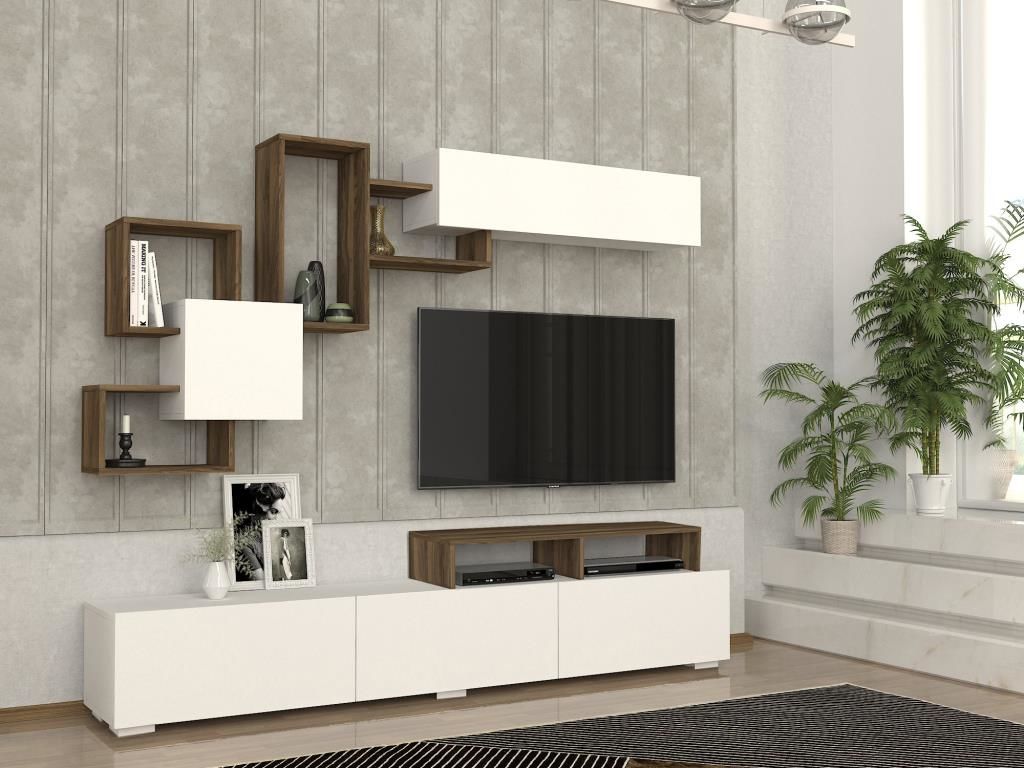 Dekorister Elit Tv Ünitesi Beyaz-Ceviz
