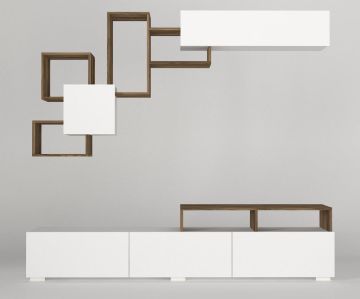 Dekorister Elit Tv Ünitesi Beyaz-Ceviz