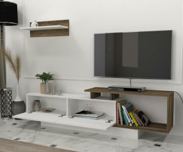 Dekorister Asos Tv Ünitesi Beyaz-Ceviz