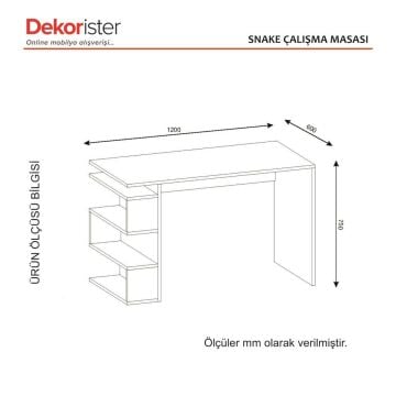 Dekorister Snake Çalışma Masası Beyaz-Ceviz
