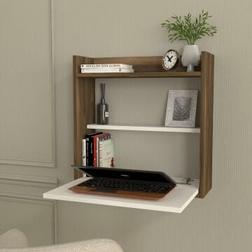Dekorister Laptop Çalışma Masası Beyaz-Ceviz