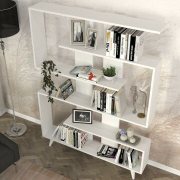 Dekorister Rain Kitaplık Beyaz