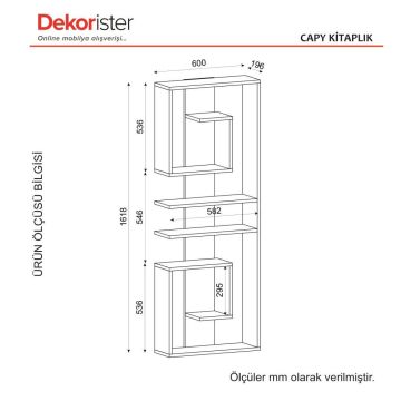 Dekorister Capy Kitaplık Beyaz