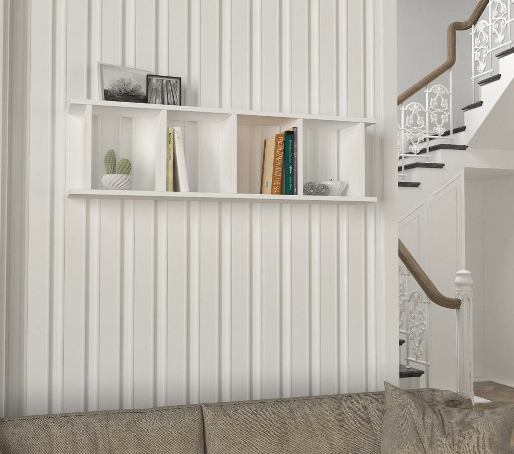 Dekorister Snow Duvar Rafı Beyaz
