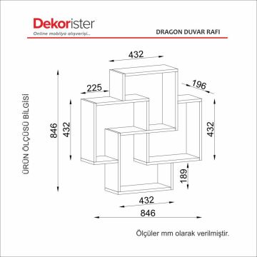 Dekorister Dragon Duvar Rafı Beyaz-Ceviz