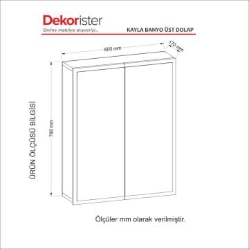 Dekorister Kayla Banyo Üst Dolabı Beyaz