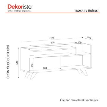 Dekorister Troya Tv Ünitesi Beyaz