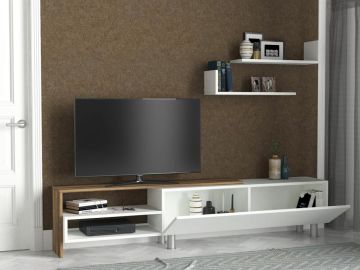Dekorister Dizayn Tv Ünitesi Beyaz-Ceviz