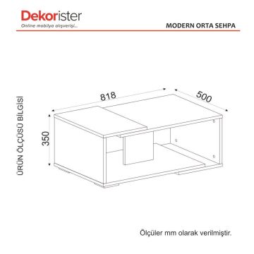 Dekorister Modern Orta Sehpa Beyaz-Ceviz