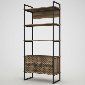 Dekorister Exclusive Scala Demir Kitaplık Ceviz