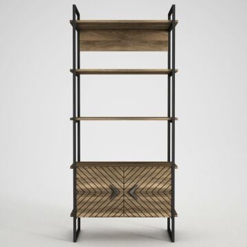 Dekorister Exclusive Scala Demir Kitaplık Ceviz